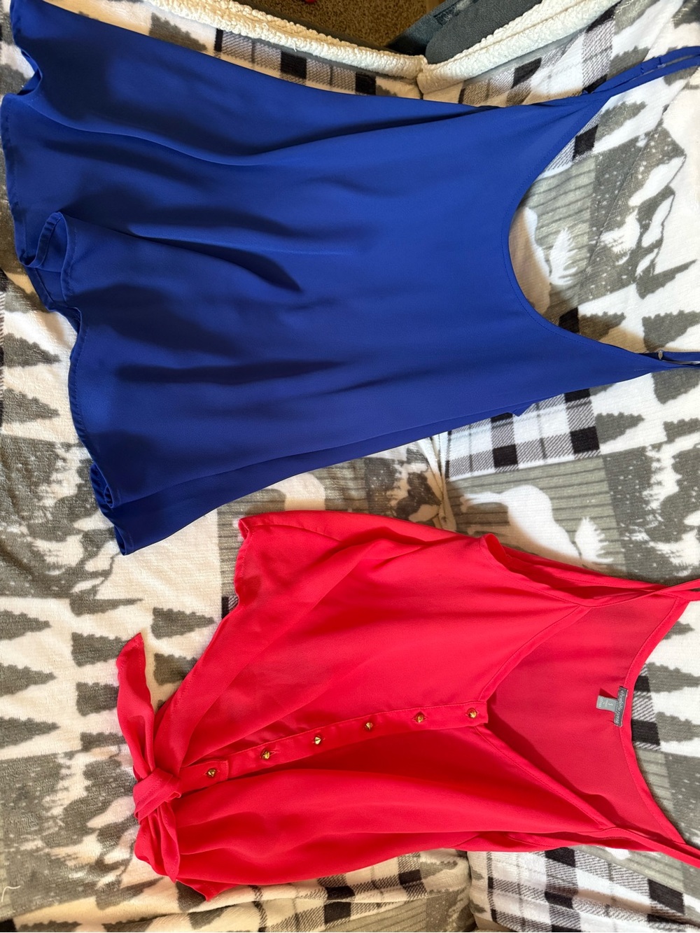 Blue Sleeveless Chiffon Tank Top - Unbranded